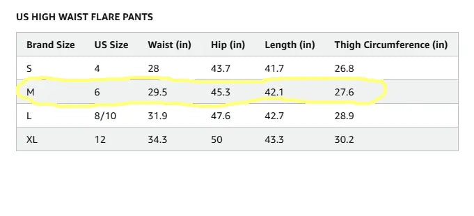 Women's Casual Pleated Pants, Size Medium - Sizing Chart