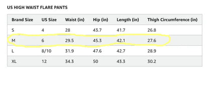 Women's Casual Pleated Pants, Size Medium - Sizing Chart