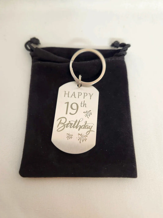 Granddaughter 19th Birthday Gift Inspirational Keychain
