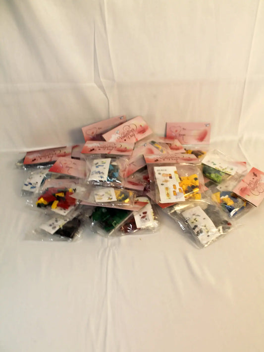 24 Packs Valentines Cards with Animal Building Blocks
