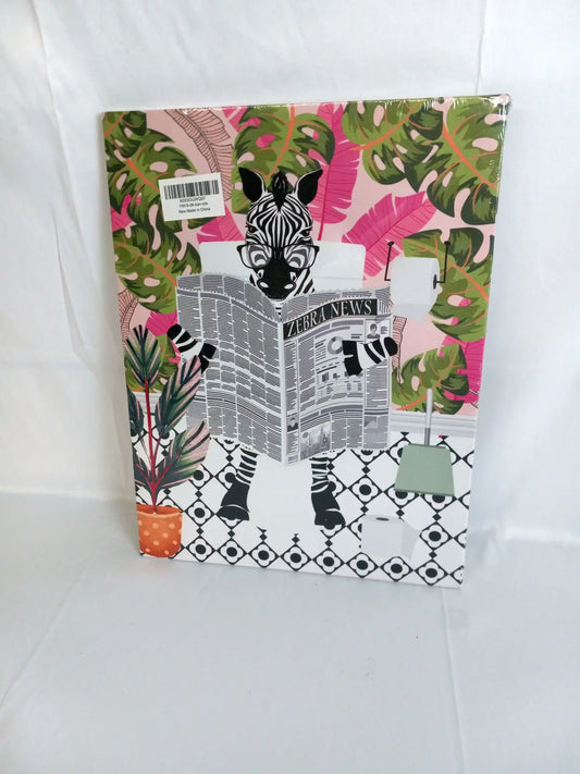 Zebra on Toilet Reading Newspaper,ome Toilet Bathroom Restroom Decor 11.5"x15