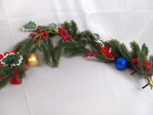 Christmas Garland with LED Lights, 6 Feet