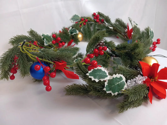 Christmas Garland with LED Lights, 6 Feet