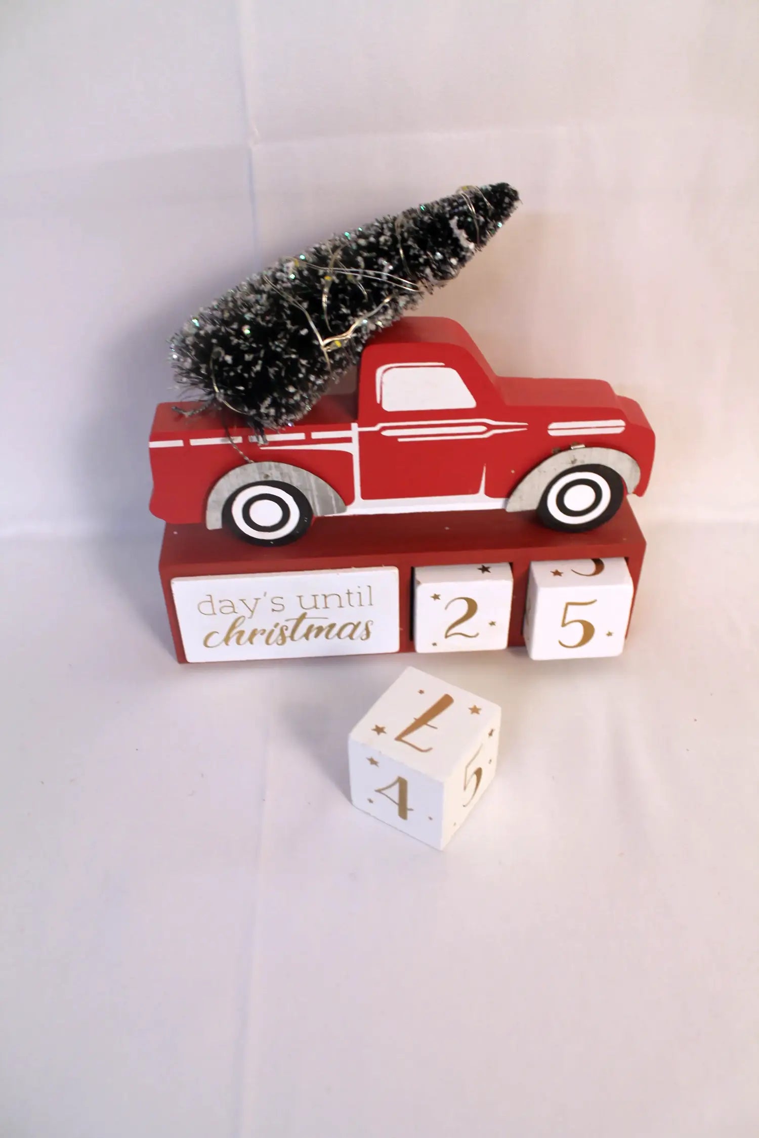 LED Lighted Christmas Tree Red Truck with Tree Advent Calendar