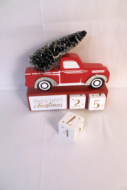 LED Lighted Christmas Tree Red Truck with Tree Advent Calendar