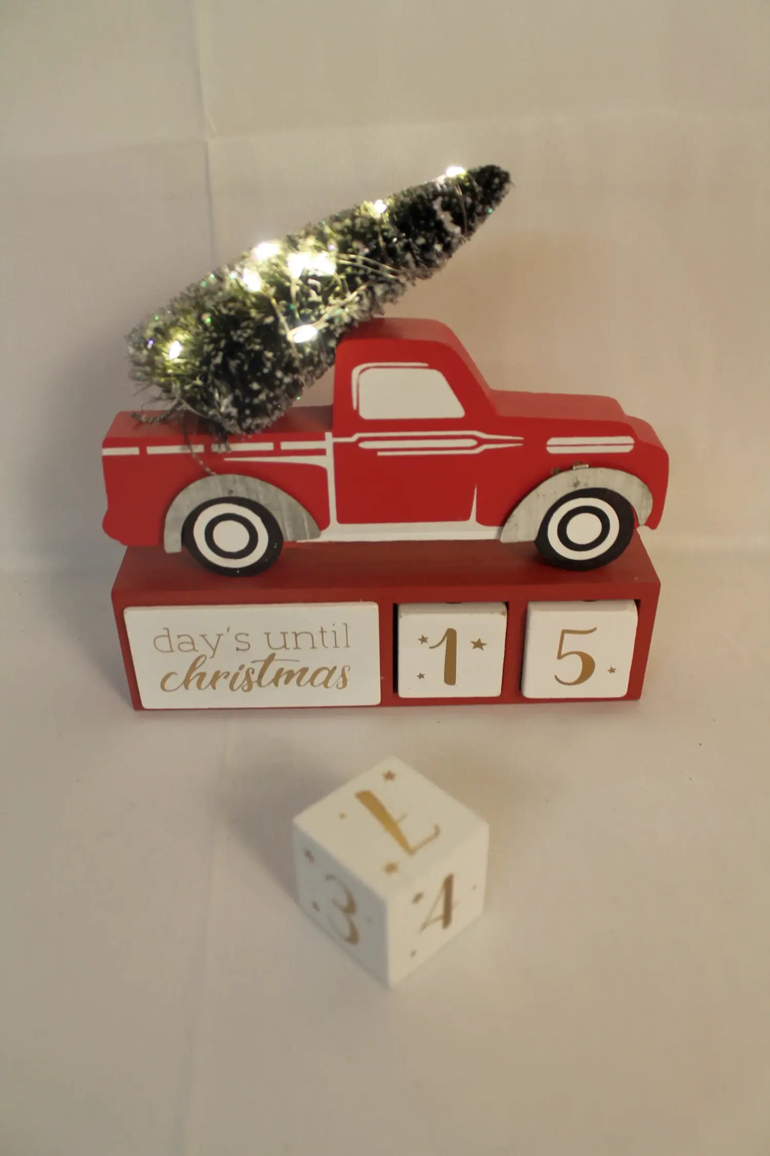 LED Lighted Christmas Tree Red Truck with Tree Advent Calendar