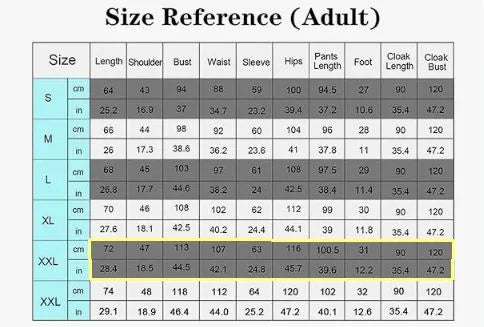 Tanjiro Kamado Cosplay Adult Kids, Outfit Anime Halloween Costume – Sizing Chart