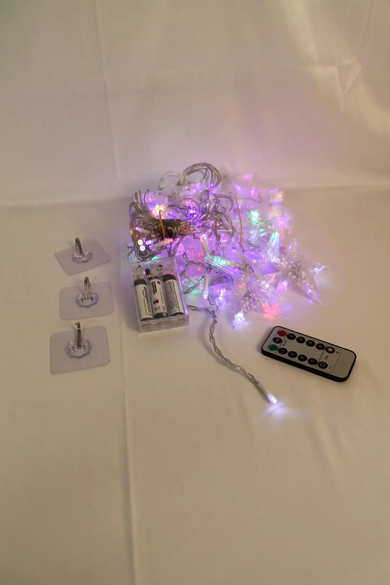 Christmas Window Curtain Lights, 138 LED Multicolor String Lights (lit)
