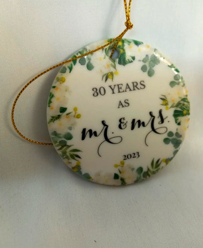 30 Years as Mr. and Mrs. 2023 Christmas Ornament
