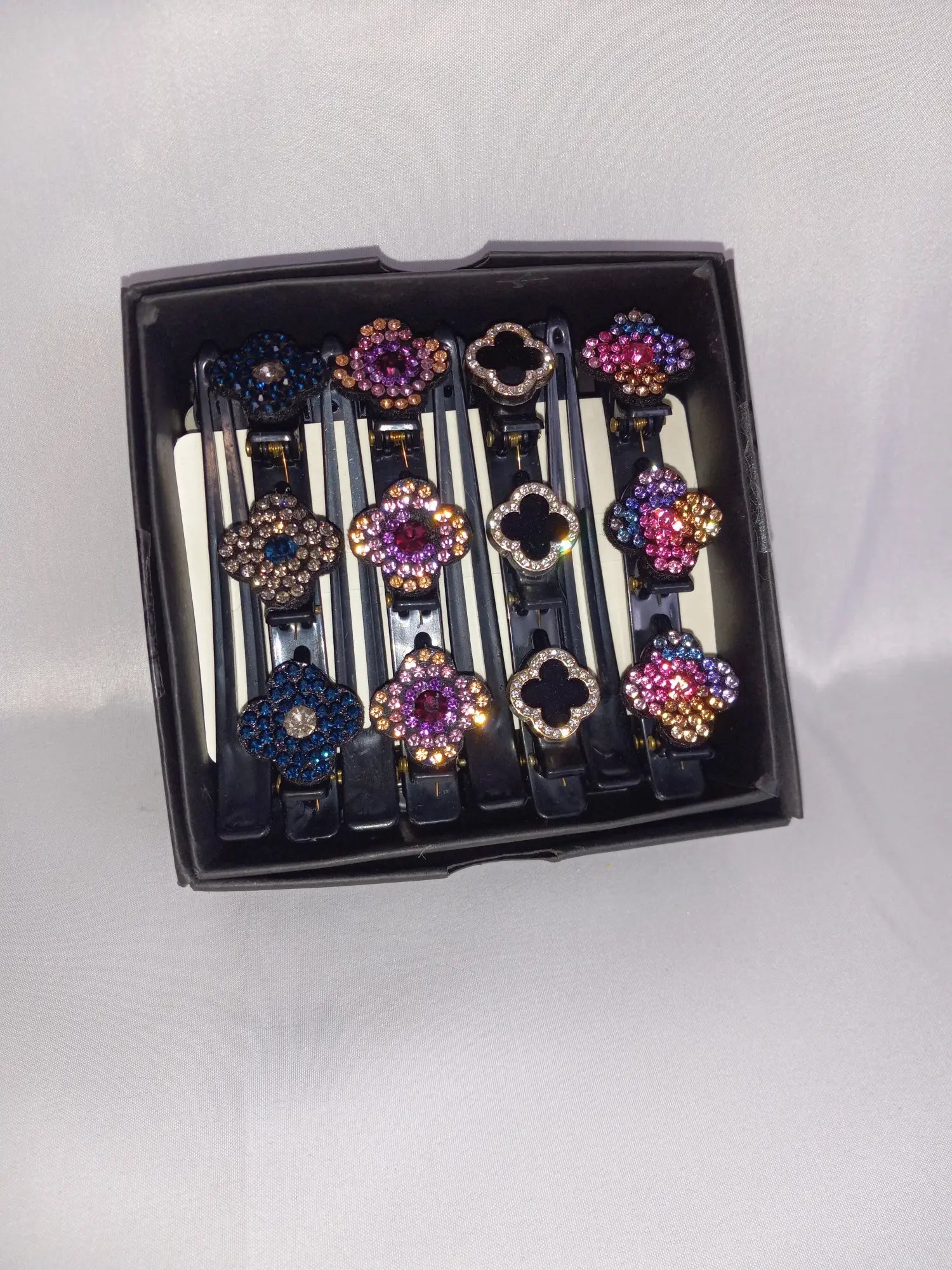 Sparkly Crystal Stones Hair Clips, 16pc Set
