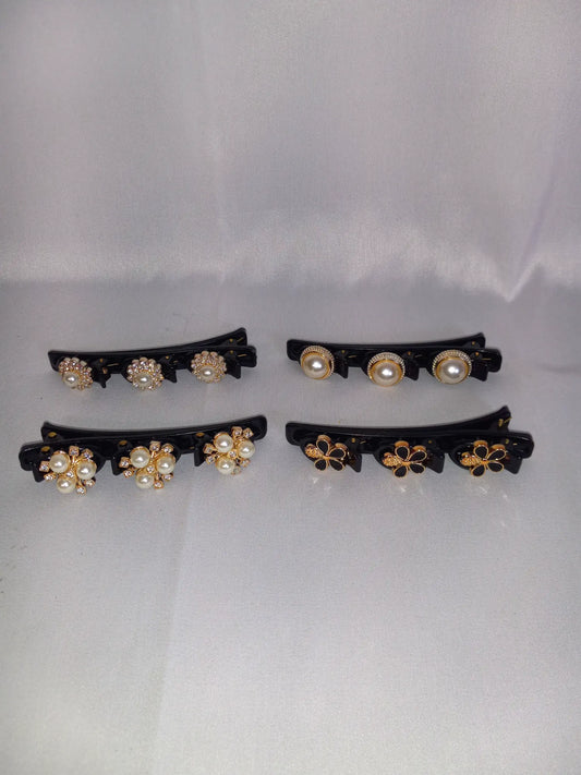 Sparkly Crystal Stones Hair Clips, 4pc Set