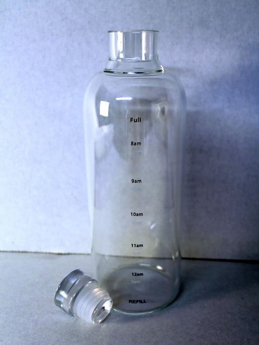 Glass Water Bottle with Glass Stopper and Cleaning Wand, 750ml