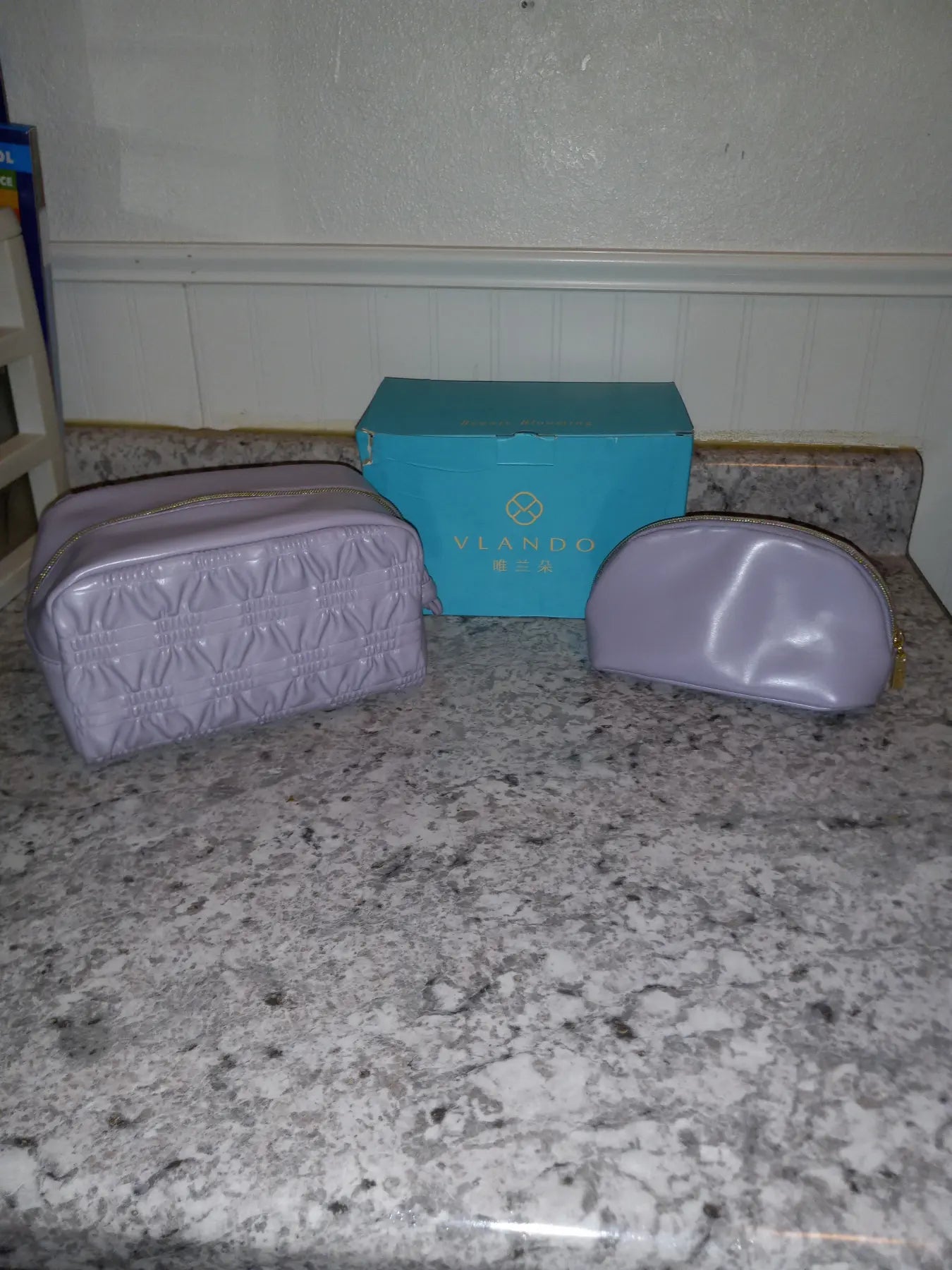 Vlando Pleated Travel Makeup Bag, purple