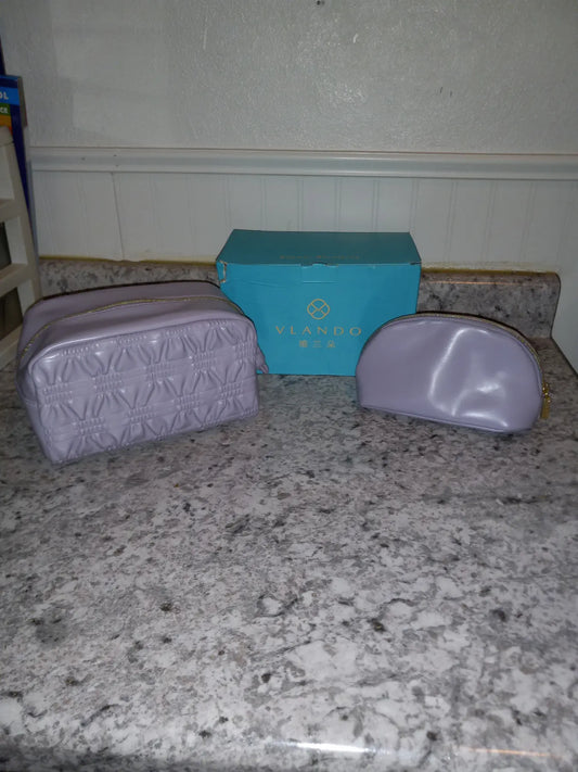 Vlando Pleated Travel Makeup Bag, purple