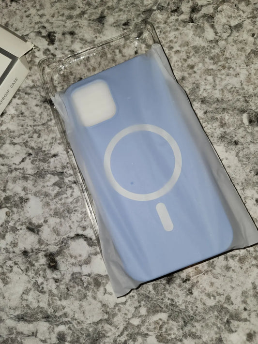 MOZOTER Magnetic for iPhone 12/12Pro Silicone Case Blue