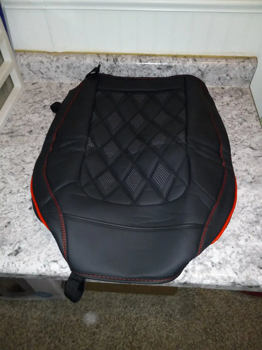 Car Seat Cover, Seat Only, Black with Red Stitching and Highlights