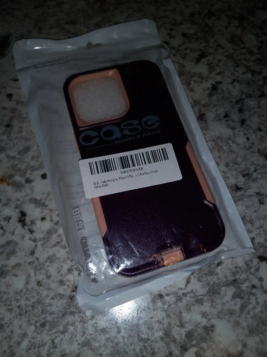 Hybrid iPhone 15 Pro case, pink and wine