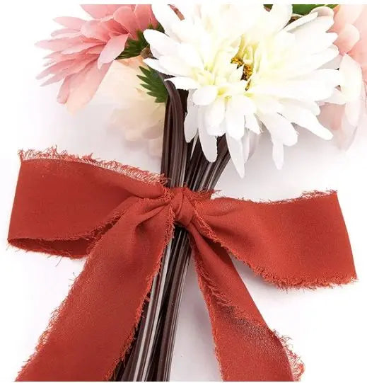 Vgoodall Red Chiffon Ribbons, 3 pack