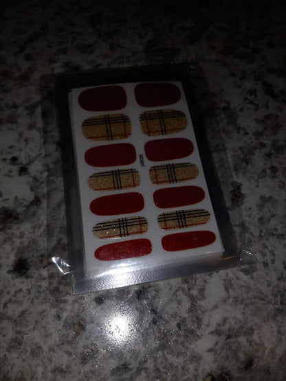 8 Sheets French Nail Stickers, Red