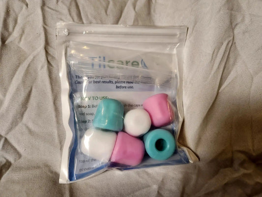 Toothpaste Self Closing Caps - 6pc. Pink/Green/White self sealing toothpaste caps 