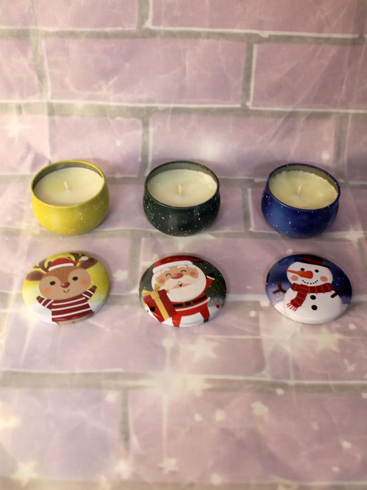 Christmas Small Tin Scented Candles - Christmas small tin scented candles, 3-pack, 90 hour long lasting, 2.5 ounce 