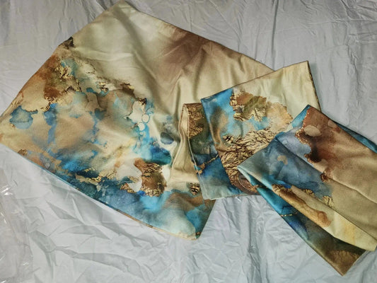 Throw Pillow Covers - 18x18 set of 4, teal and gold abstract