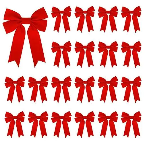 Red Velvet Christmas Bows - Red velvet Christmas wreath bow 24 pcs dimensions of 5" W x 7" L