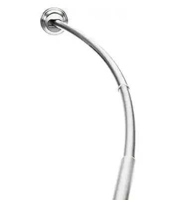 Rustproof Curved Shower Rod - Zenna Home rustproof curved shower curtain rod - adjustable tension, 50" to 72" expandable/telescoping, never-rust, no drilling. Satin nickel finish