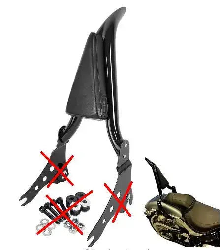 Motorcycle Passenger Backrest Sissy Bar - Black standard sissy bar passenger backrest. Mounting/docking hardware not included