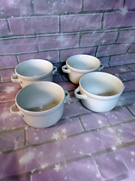 Ceramic Soup Bowls with Handles Set of 4